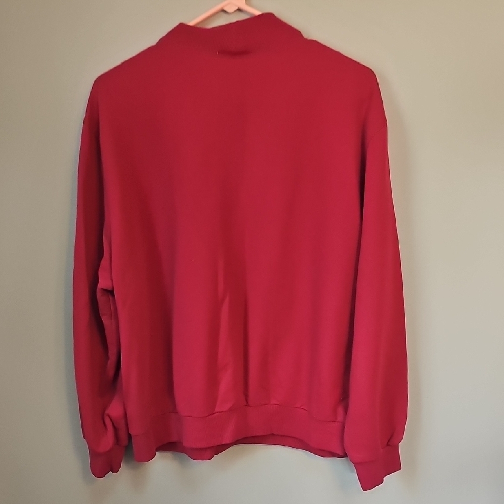 Alfred Dunner Red Embroidered Plaid Bow Sweater Vintage - Picture 4 of 4